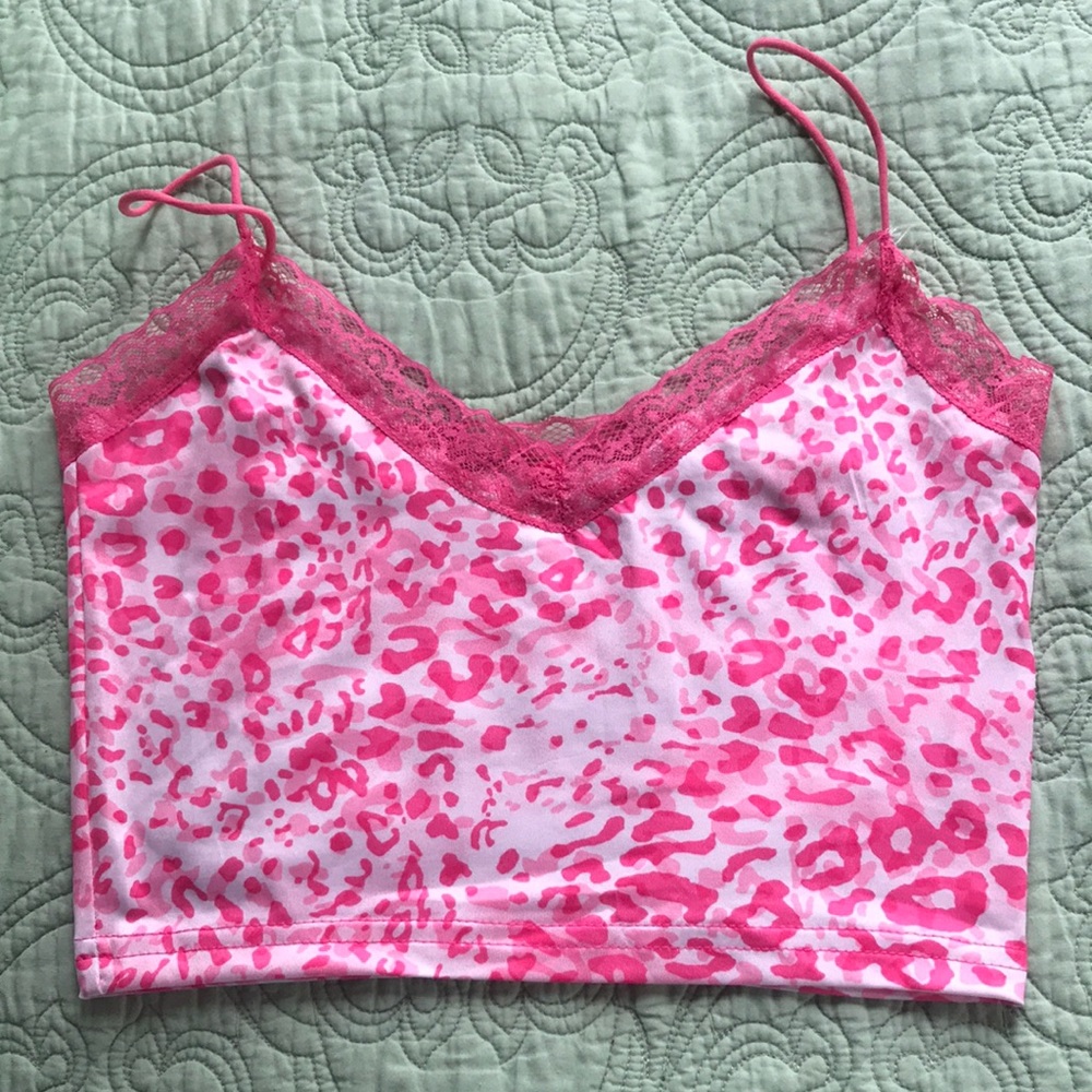 Hot pink cheetah tank top